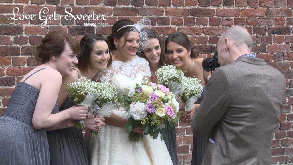 Mathew Bowen was their wedding photographer at Soughton Hall and posed the girls nice and close with their bouquets for a fun and pretty girls photos