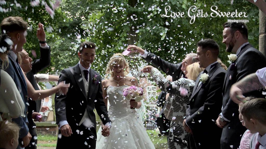 confetti filmed outside st marys church sandbach