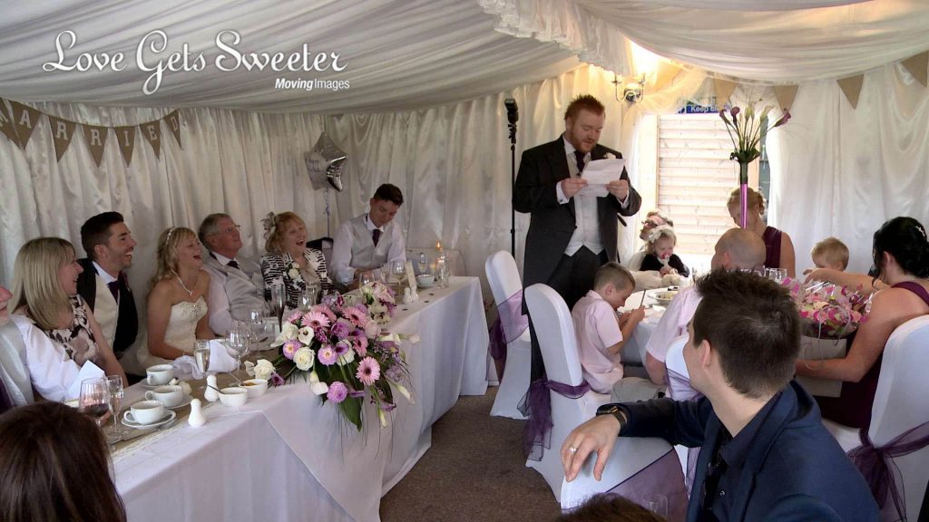 best man speech on video at Malkins Bank Golf Club wedding