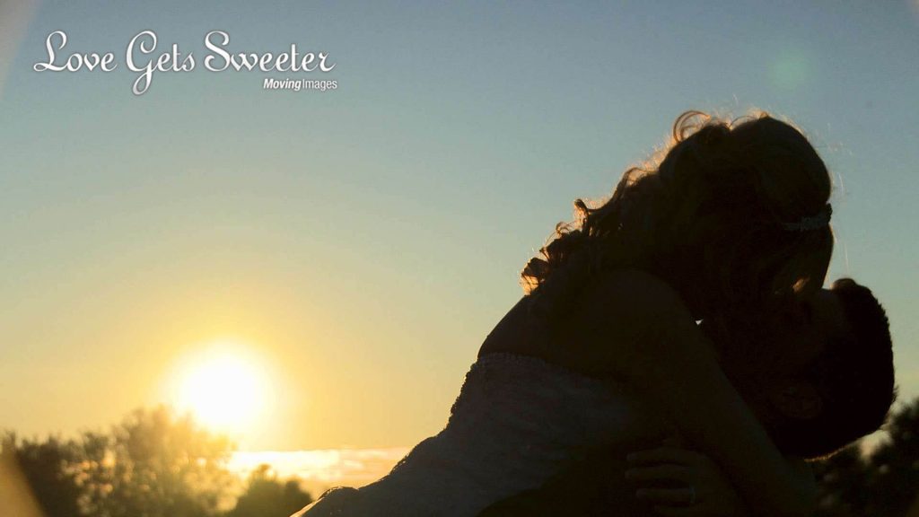 sunset bride and groom Malkins Bank Golf Club wedding Cheshire wedding video