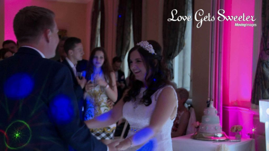 bride and groom first dance on video at liverpool racquet club