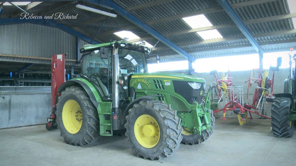 blockley branded john deere tractor on southfield farm for the wedding in drighlington