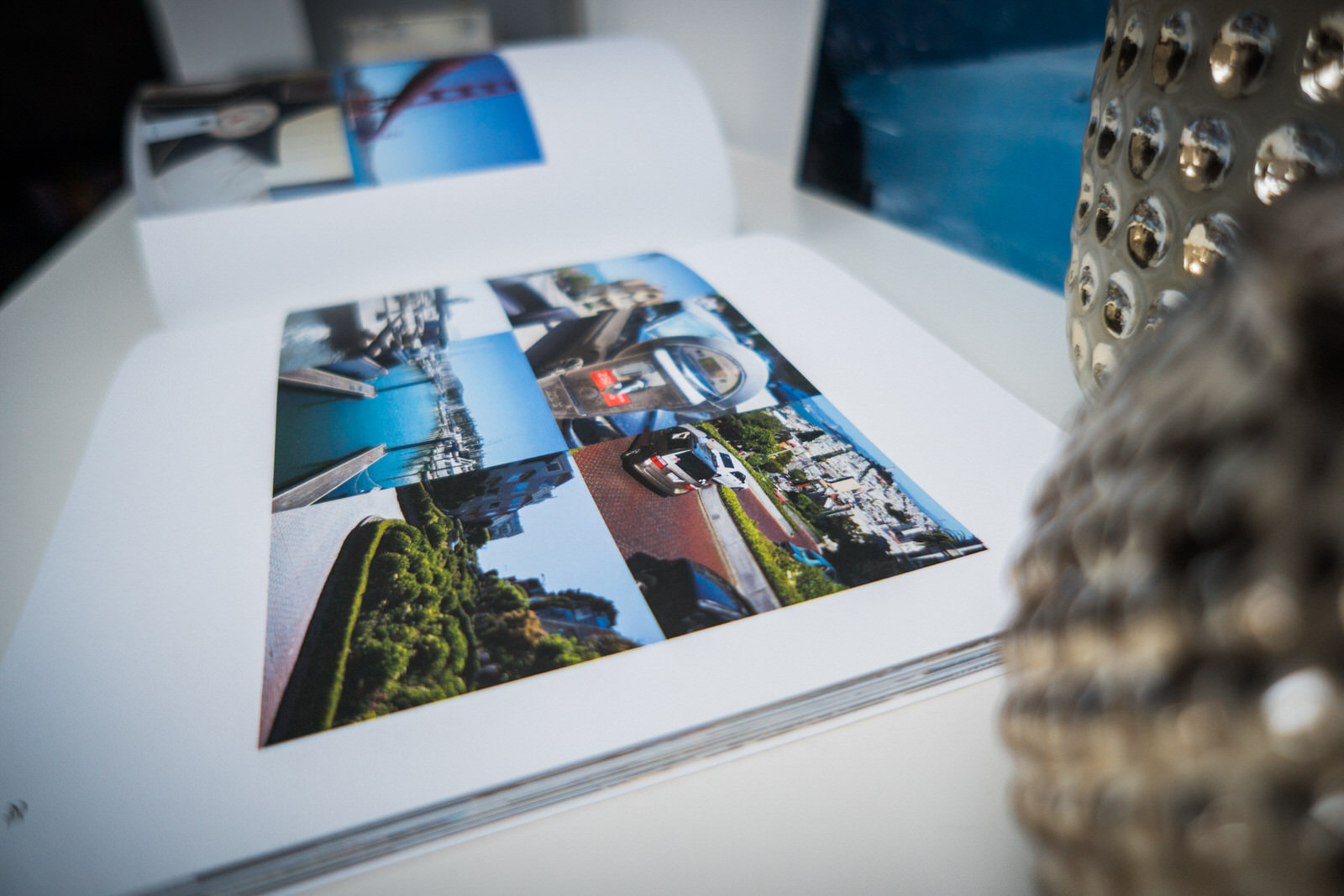 a close up of a blurb photo book with uncoated pages to show how a family holiday can look printed