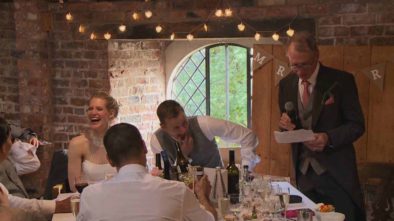 father of the bride speech inside the stables at Dunham Massey