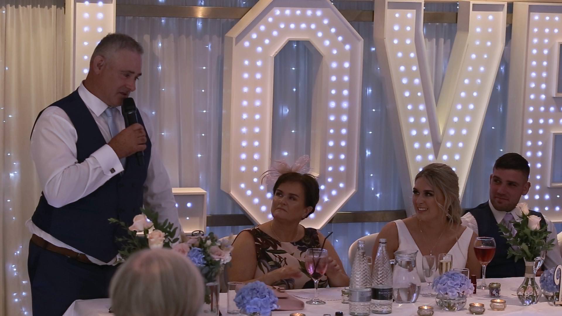 an emotional father of the bride speech at Briars Hall near Ormskirk