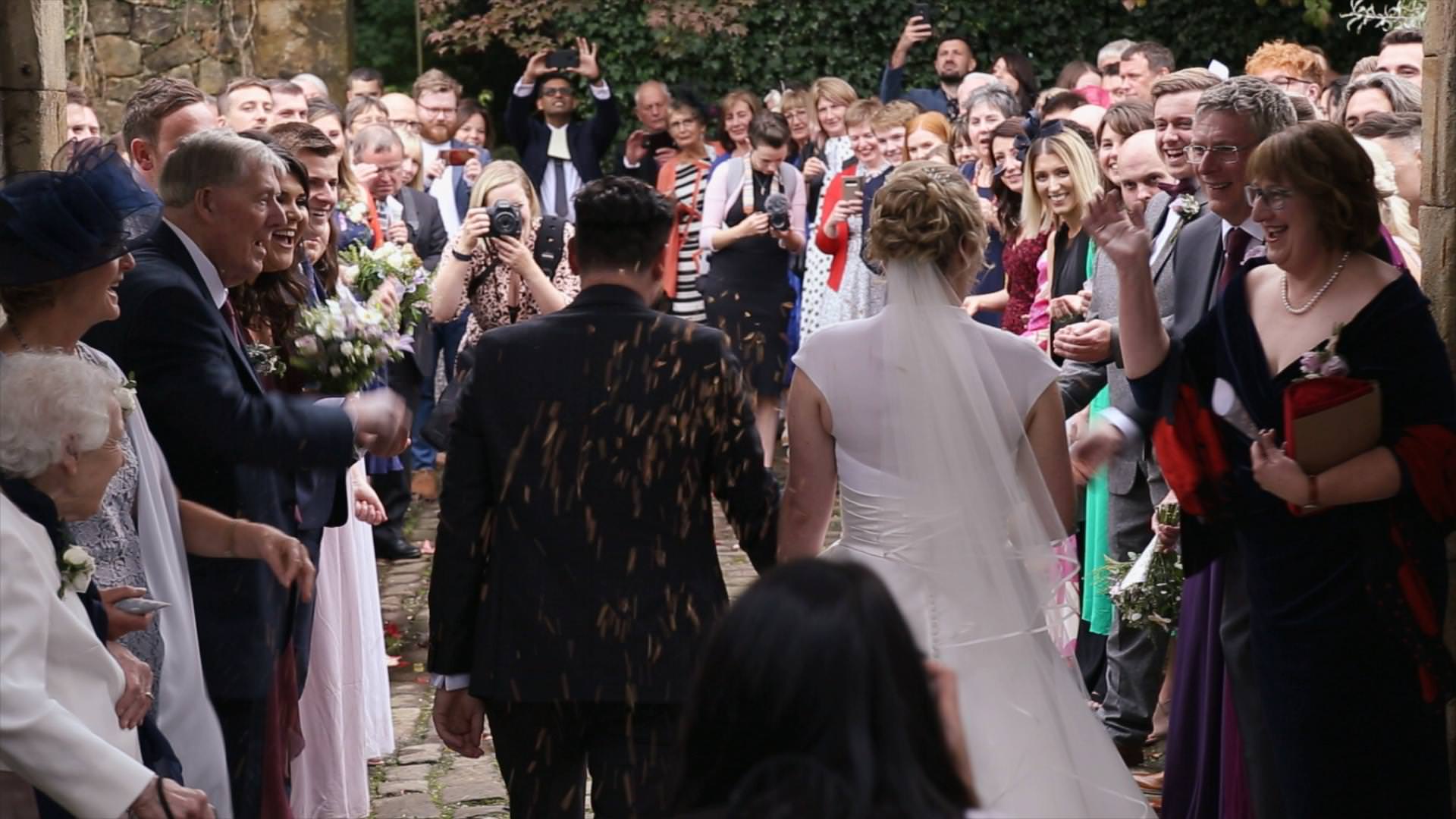 video still of a confetti aisle at Wyresdale Park