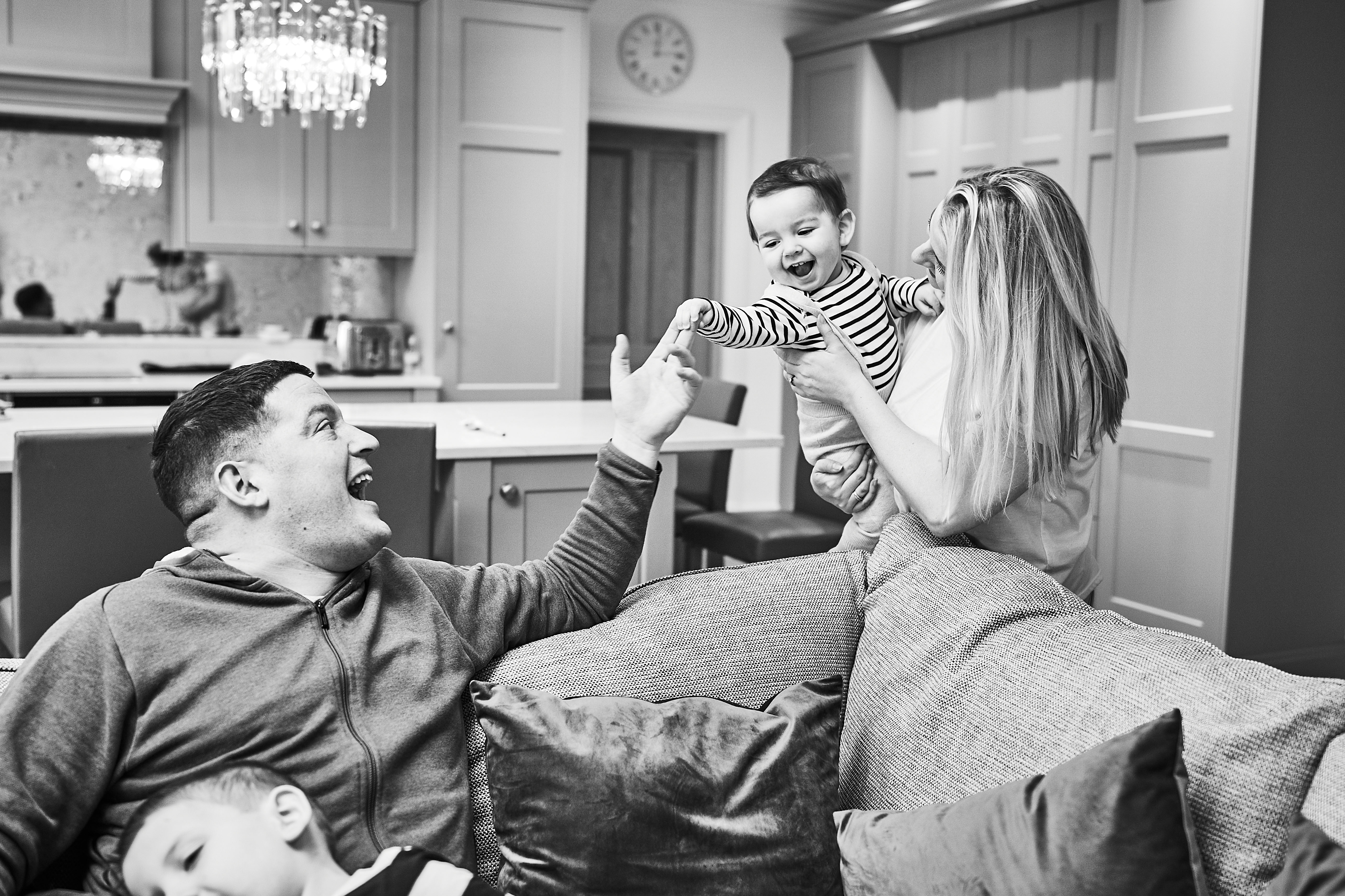 relaxed family home photograph in Warrington