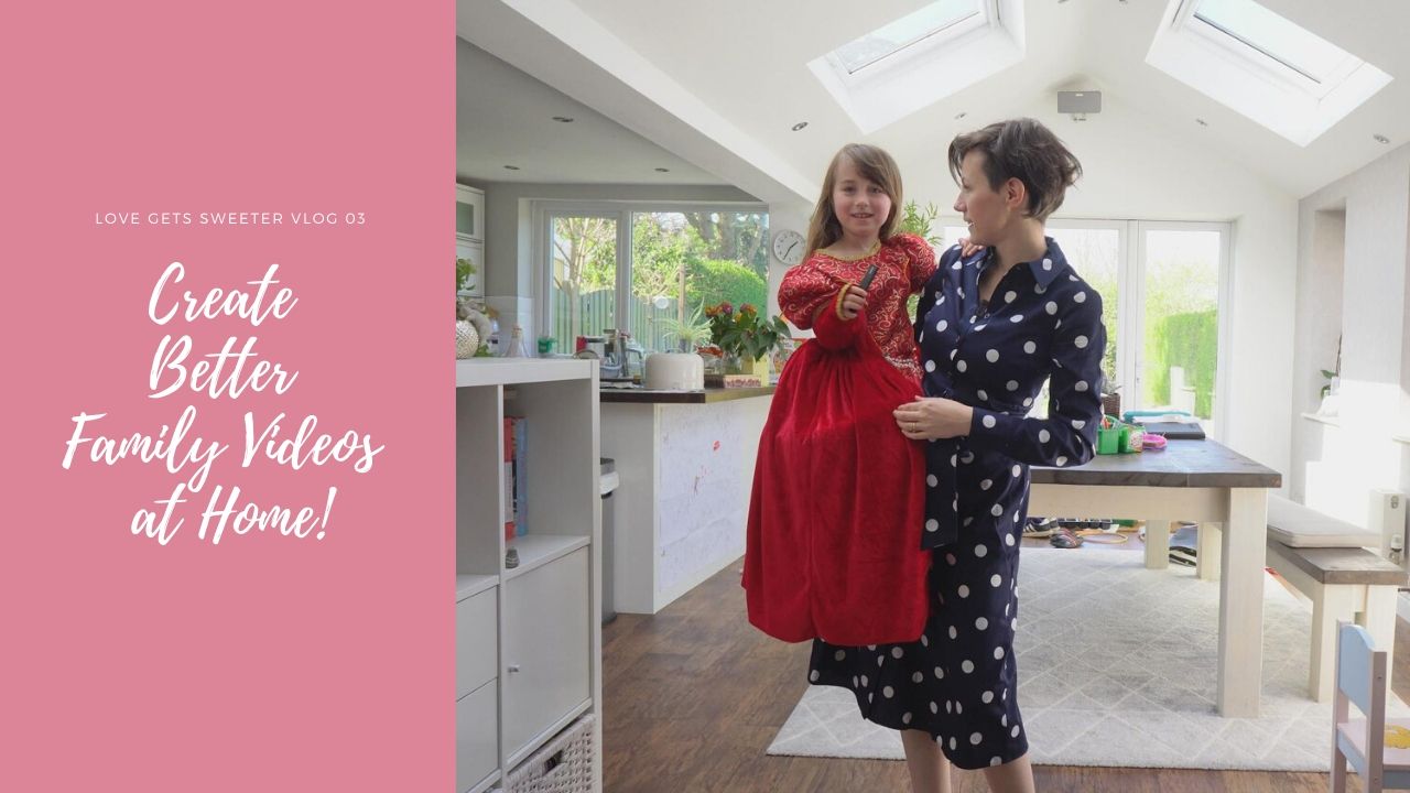 mum and daughter filming a video vlog