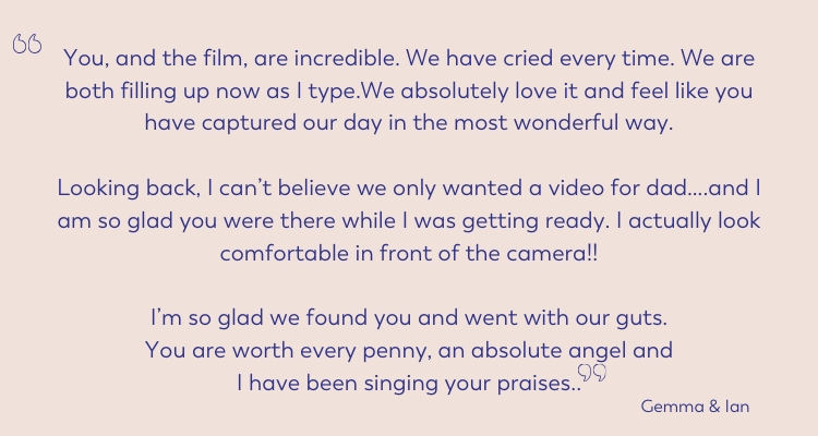 incredible wedding film testimonial review