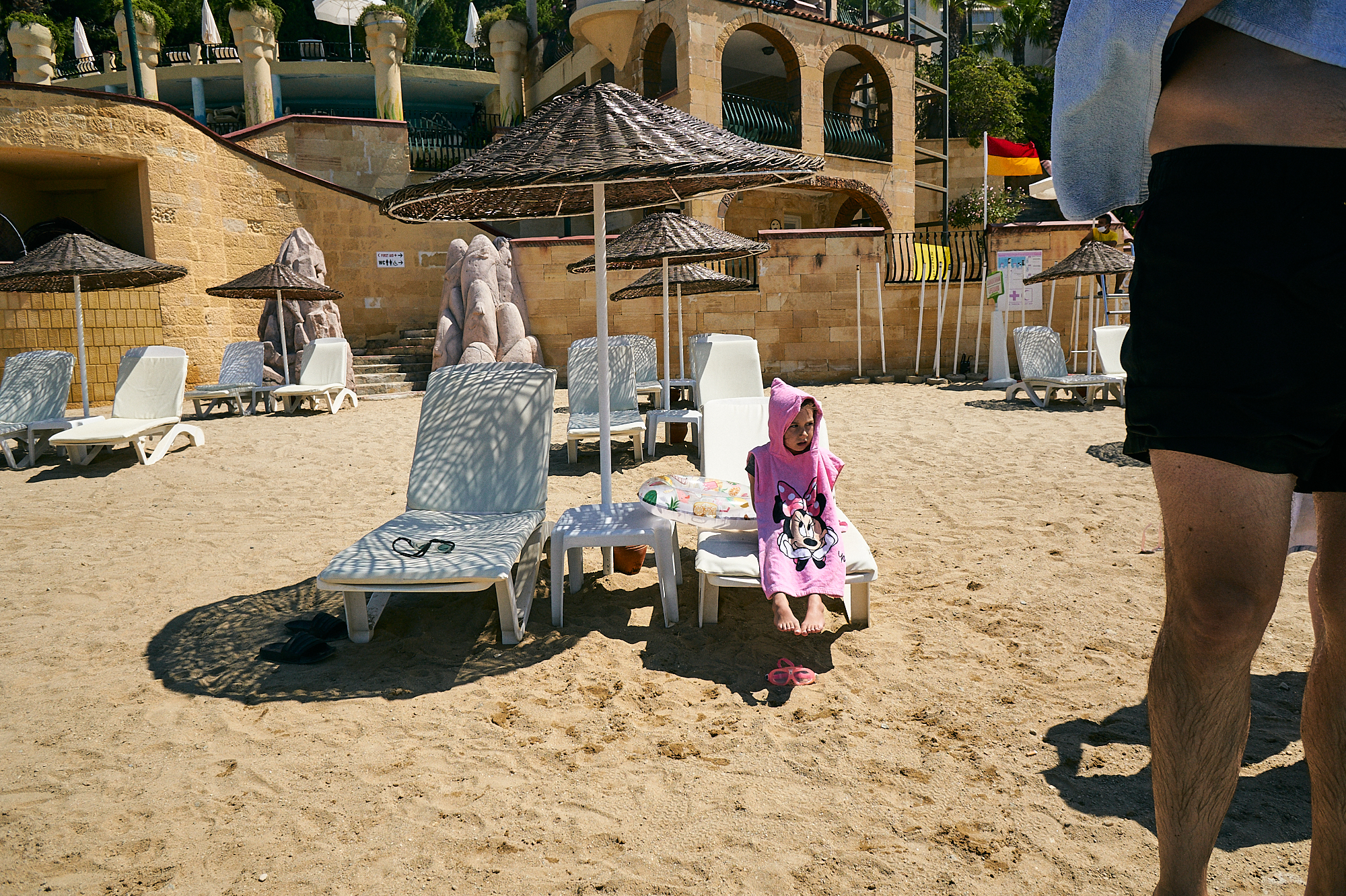 quiet family beach during coronavirus