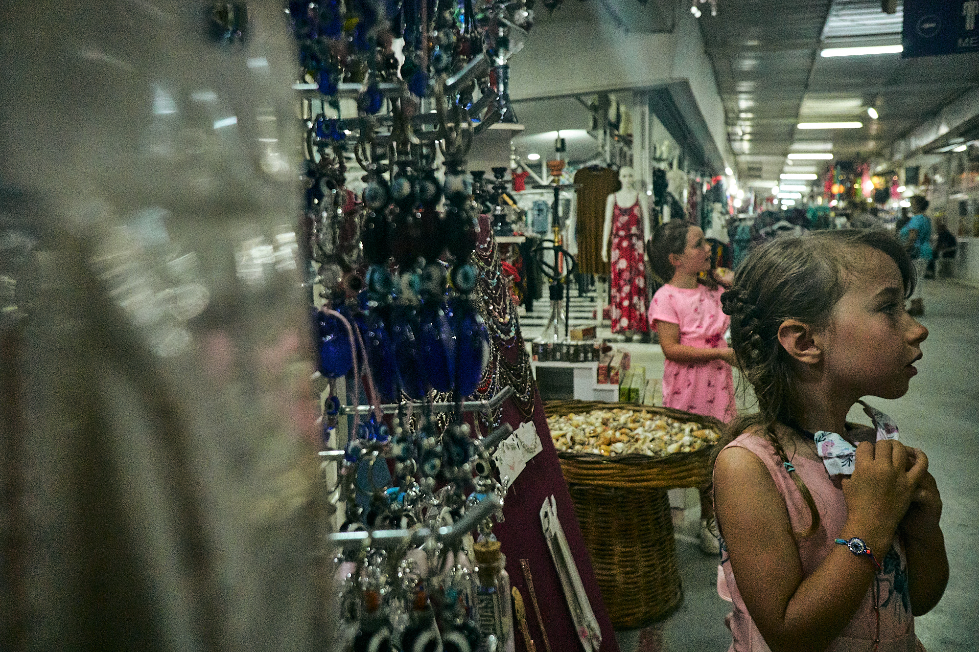 family at market during holiday in Turkey