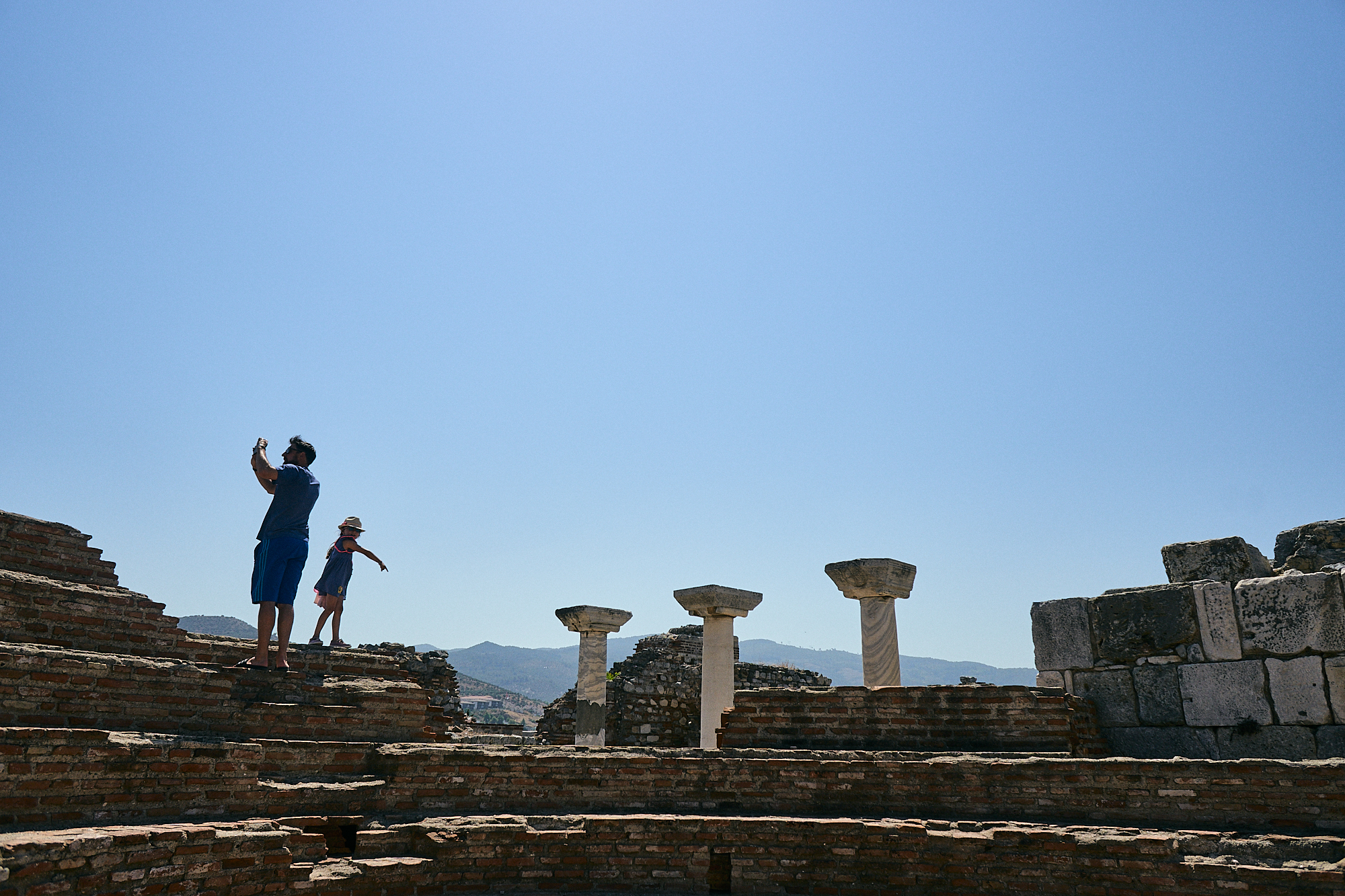 family explore St Johns Basilica in Turkey during covid19
