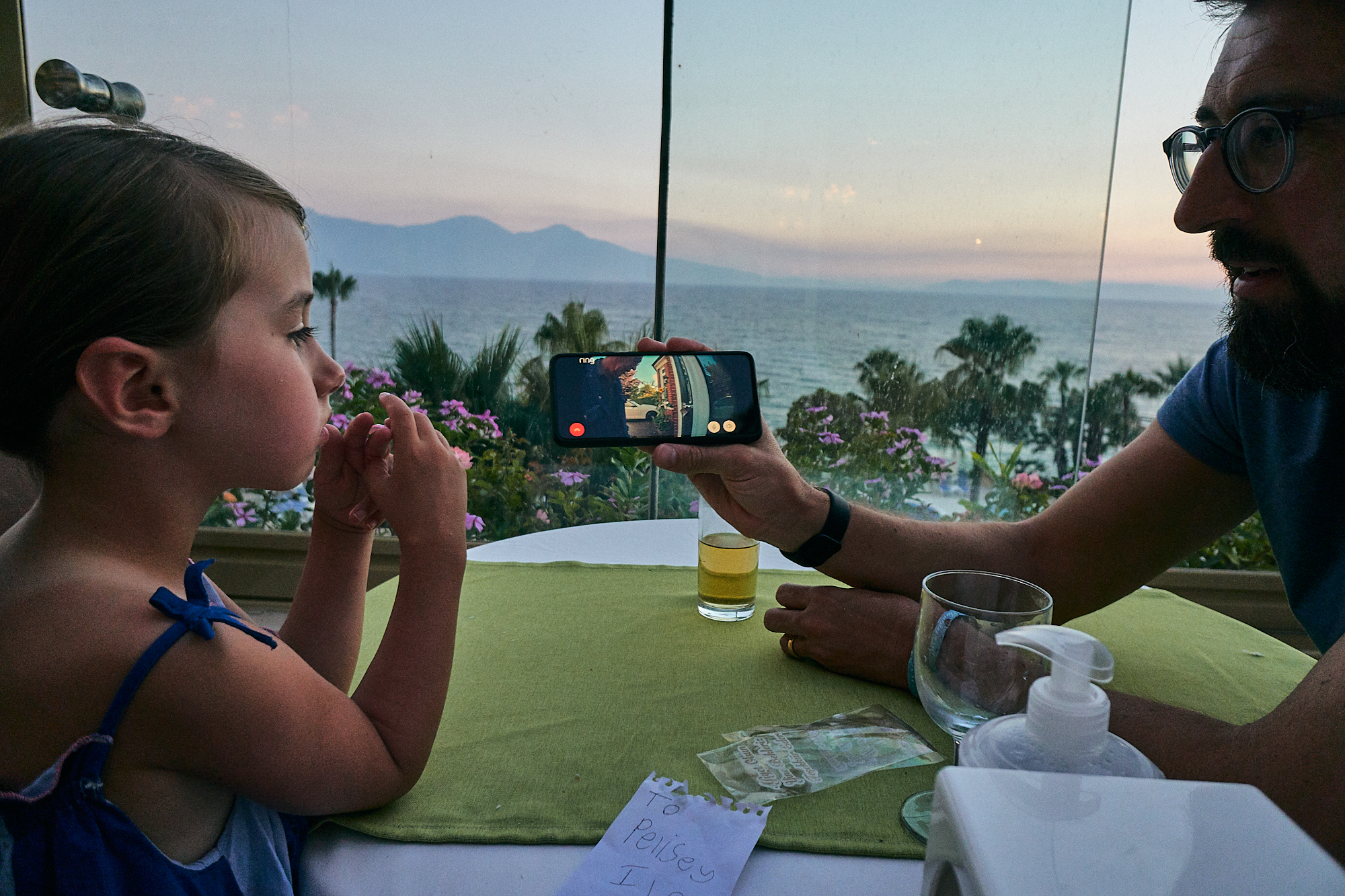 video call home from family holiday in Turkey