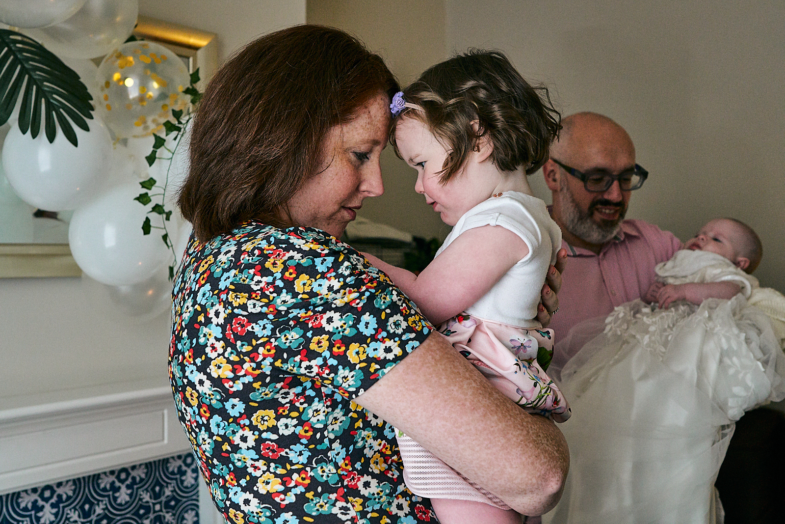 mum and daughter hug during visrtual naming ceremony
