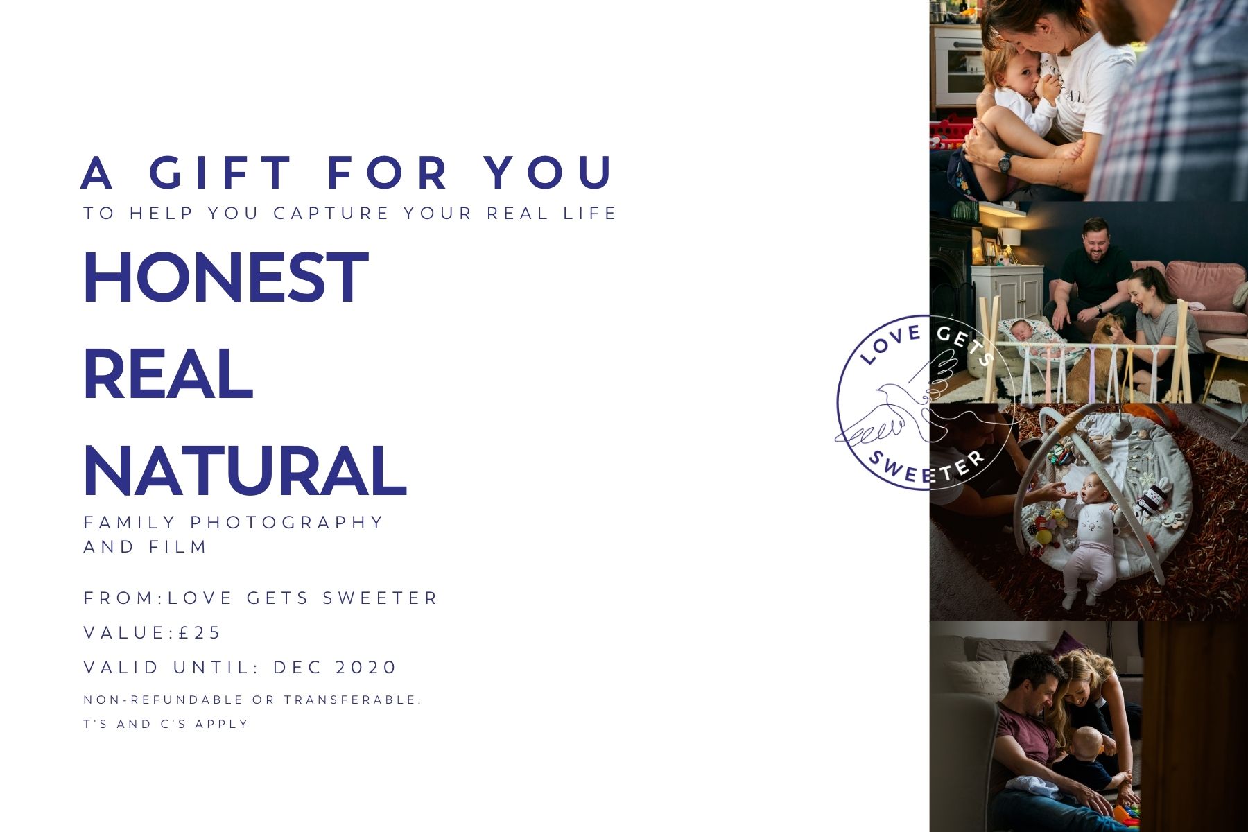 christmas gift card for family photo shoot