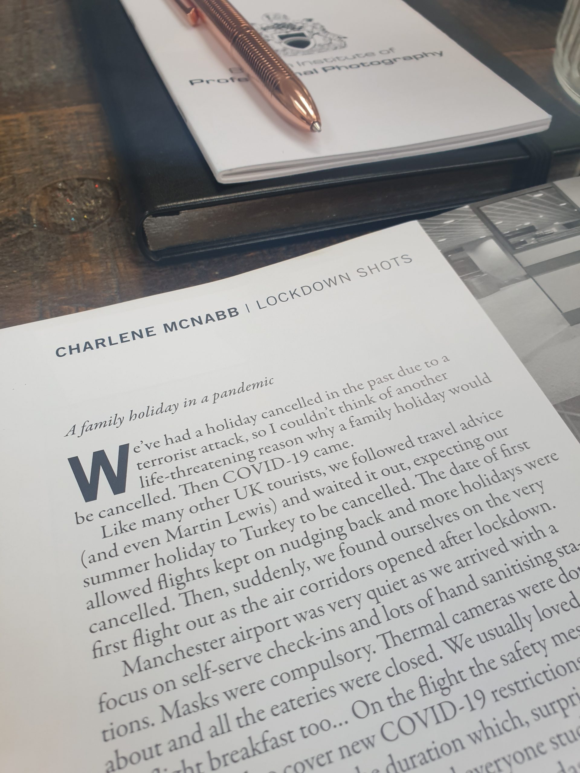 close up of feature in photographer magazine