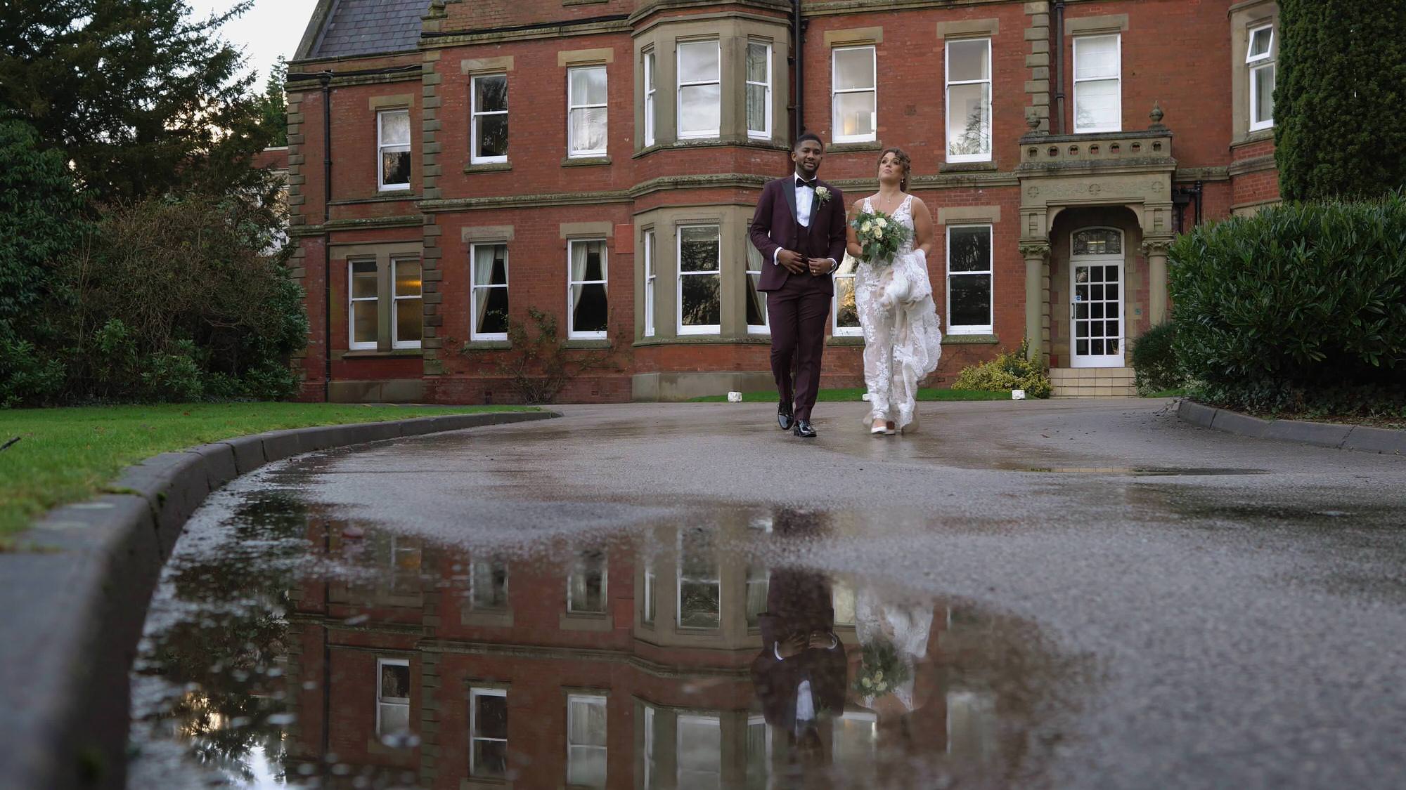 creative reflection video still of married couple at Preston Marriott