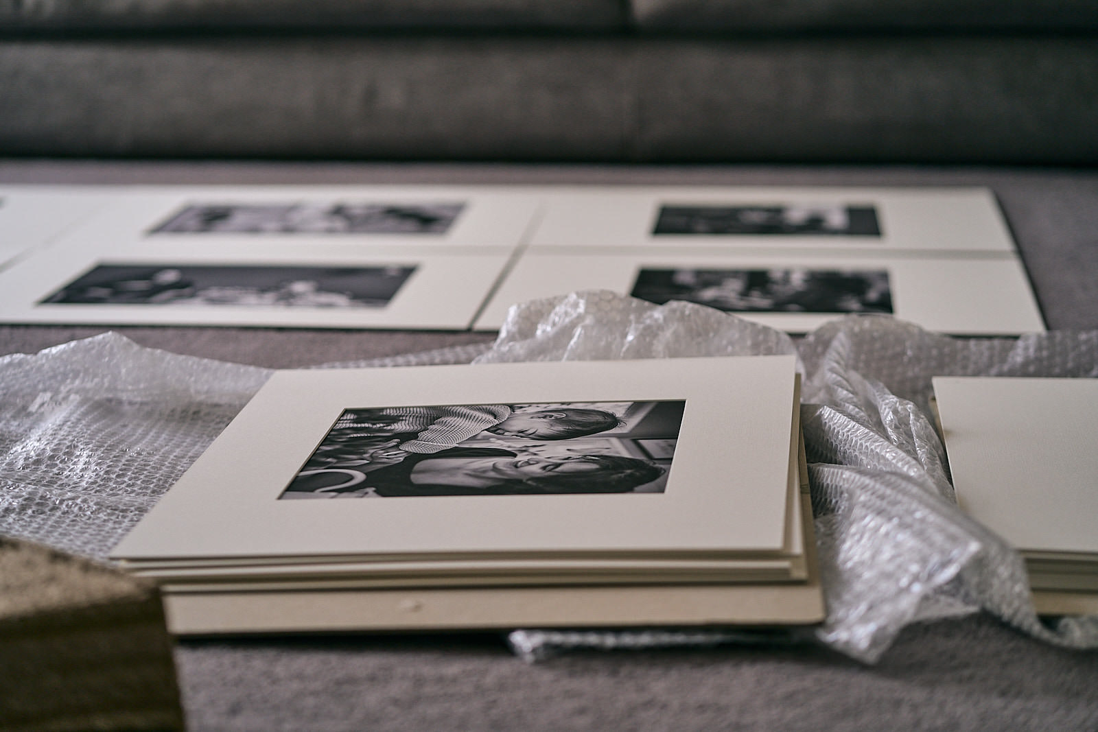 fine art mounted prints being checked before BIPP judging