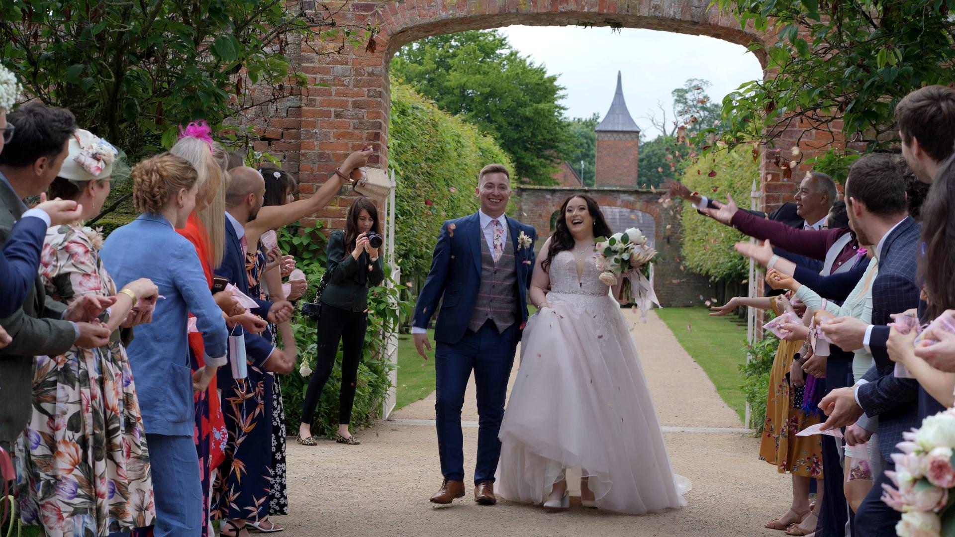 video still of fun confetti at Combermere Abbey