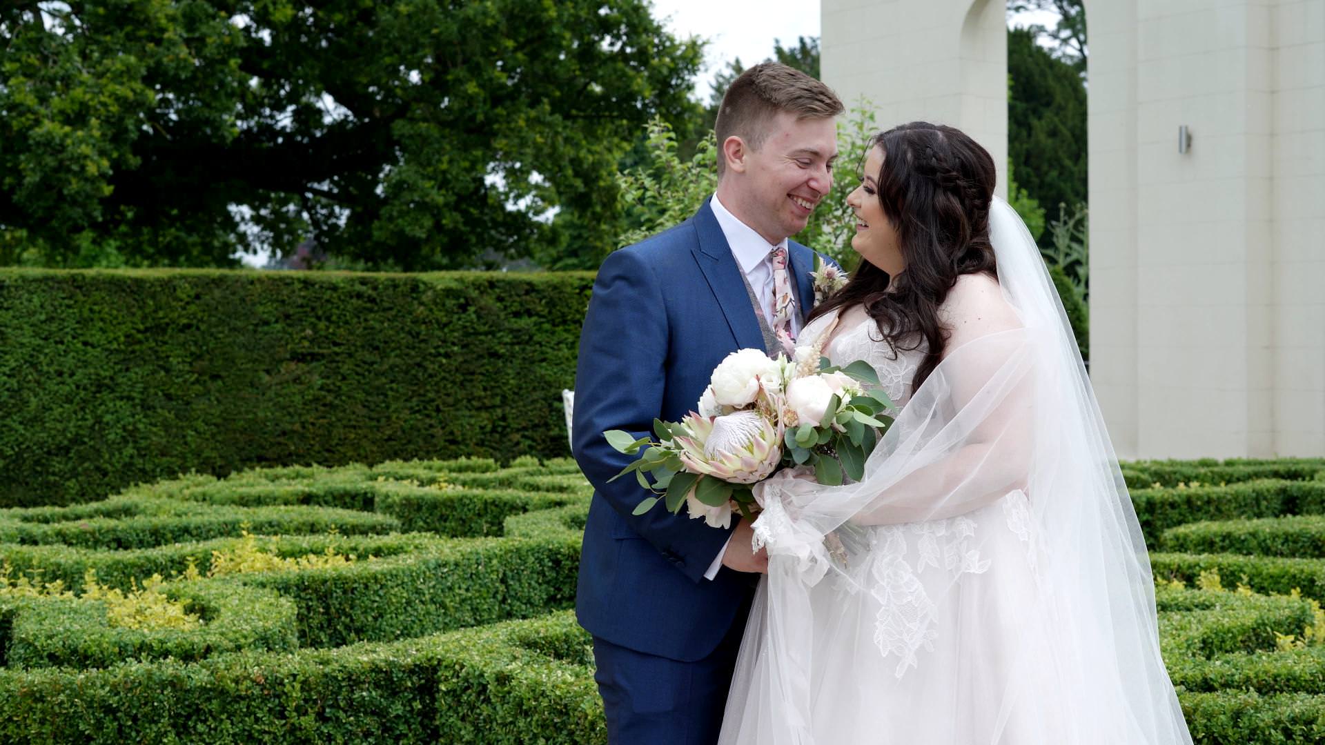 relaxed video still of couple married at Combermere