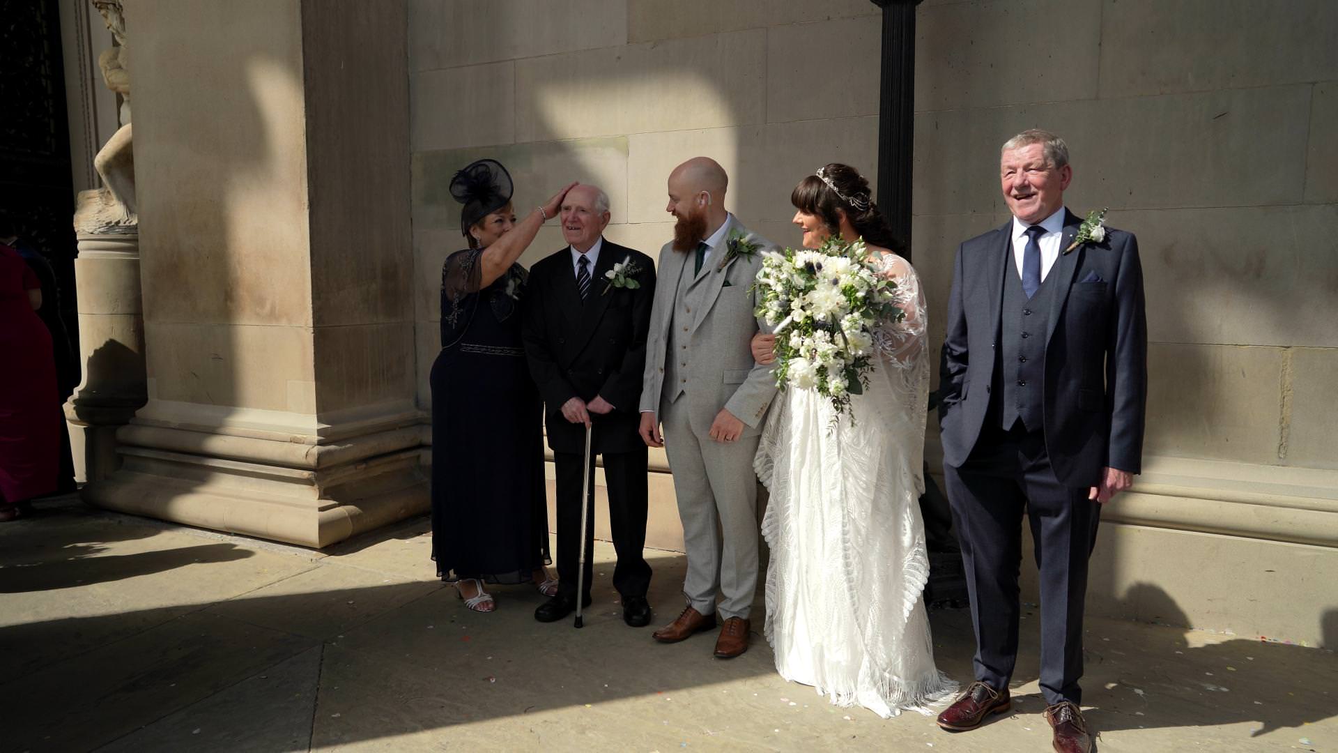 group wedding photos outside St Georges Hall