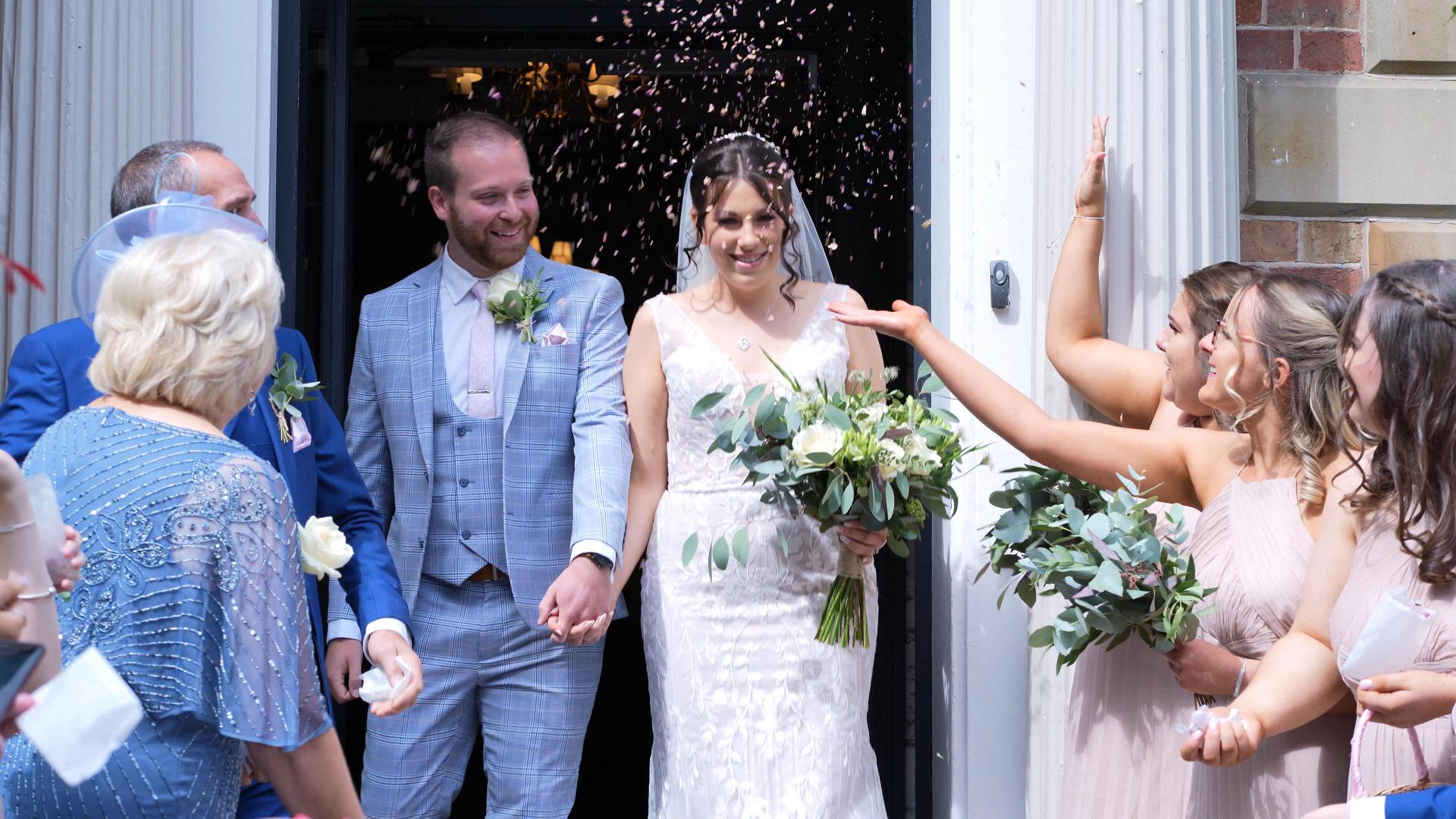 videographer captures confetti outside ashfield house