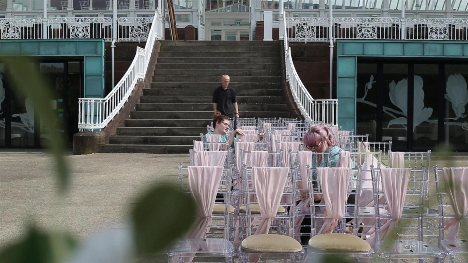sweetpea and Ivy dress chairs outside Isla Gladstone