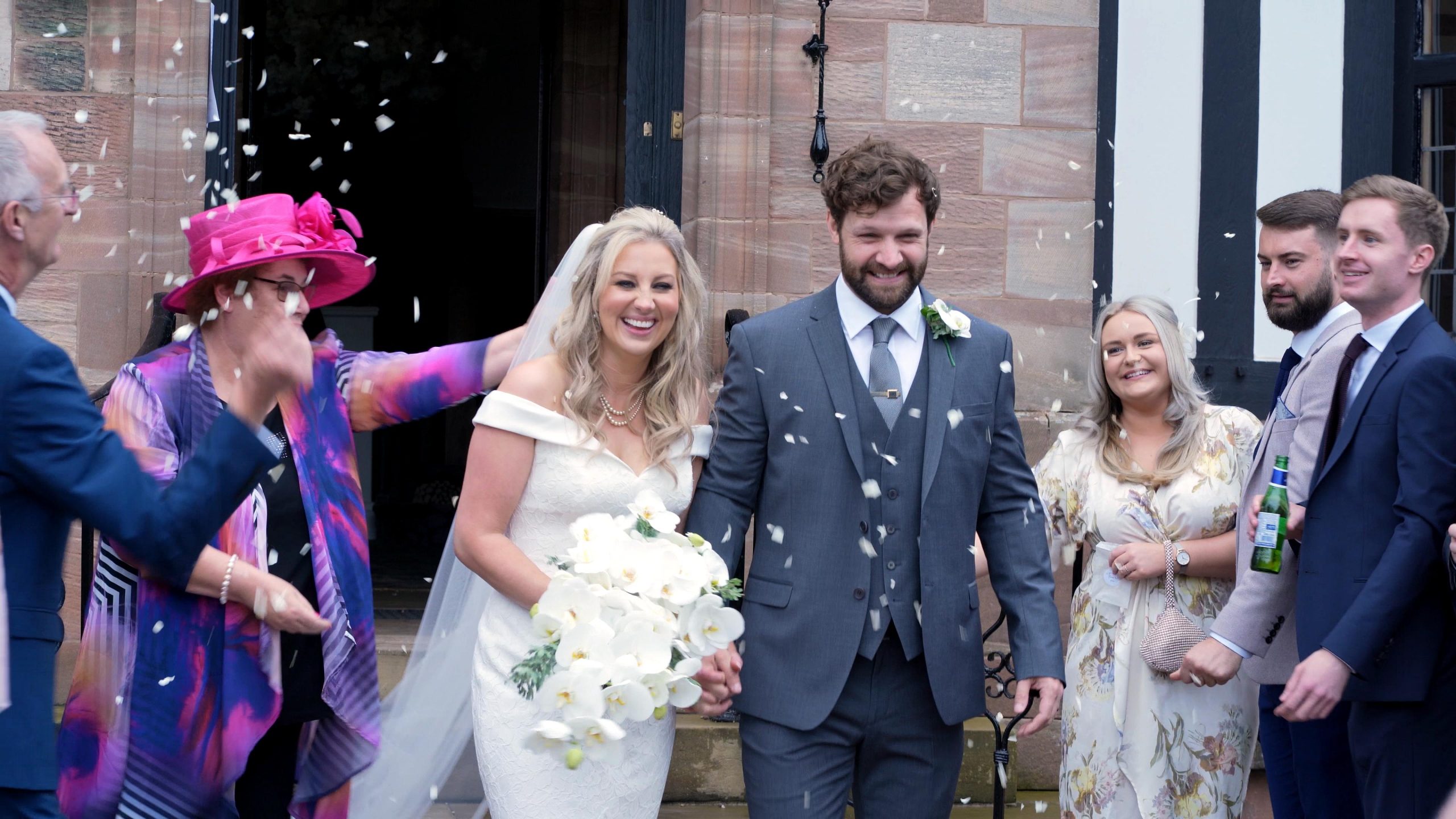 video of confetti outside inglewood manor