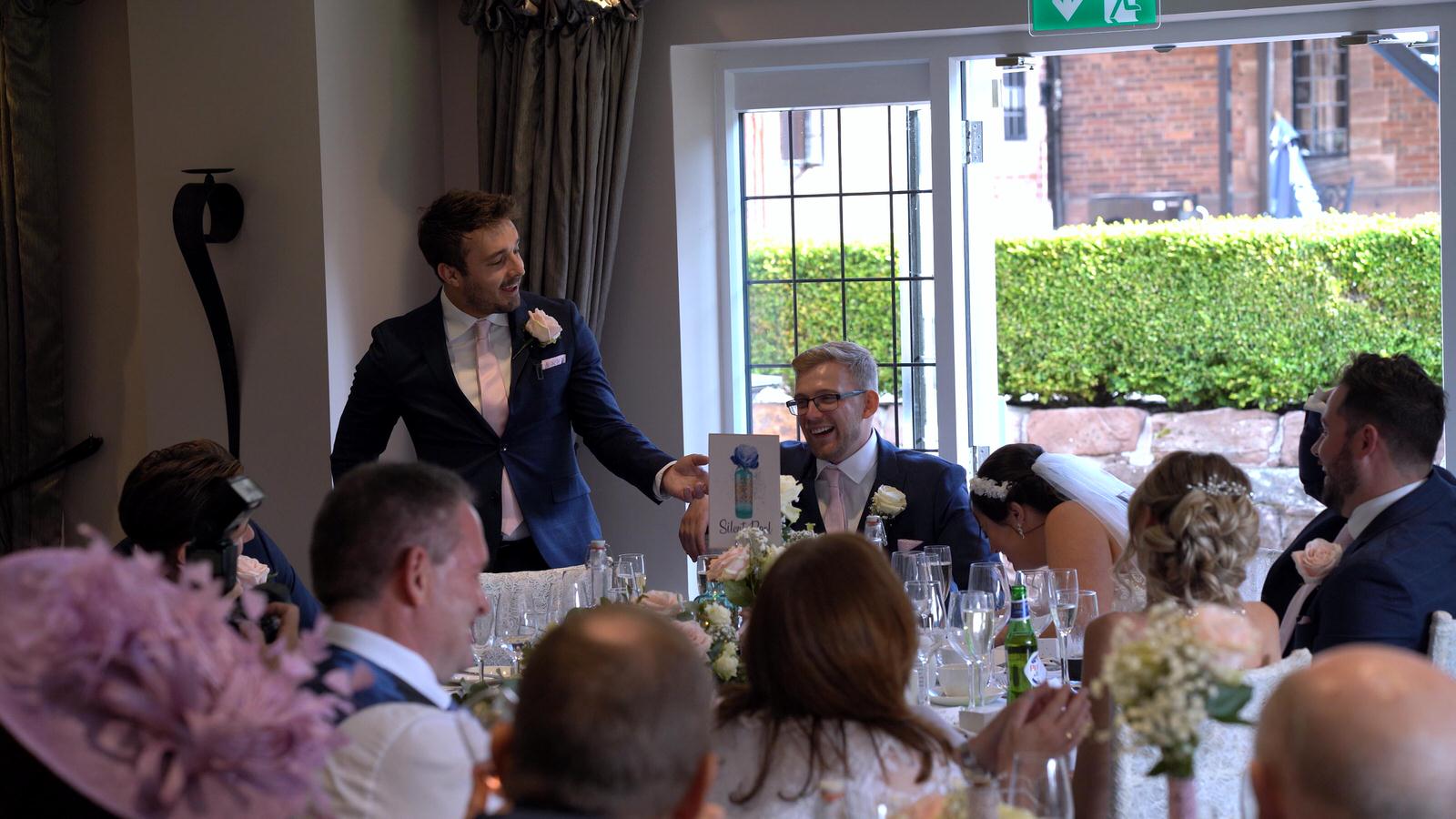 videographer films best mans speech at Inglewood