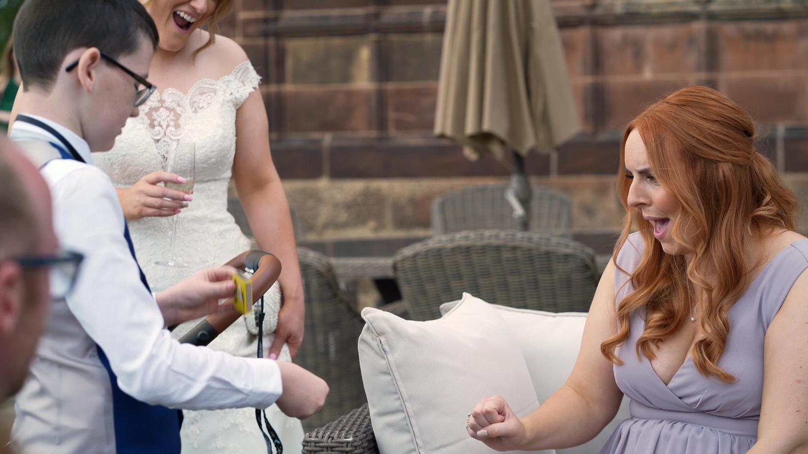 boy magician wows wedding guests