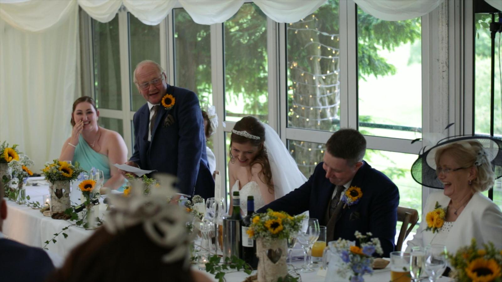 father of the brides speech at Inn at Whitewell
