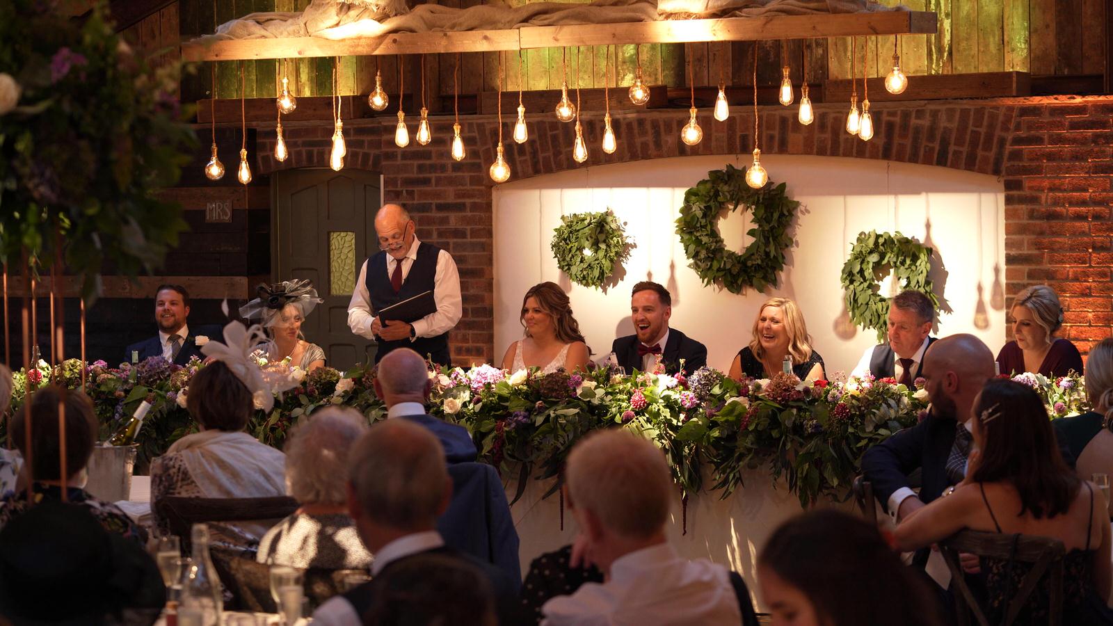 father of the bride speech during Owen House Barn wedding