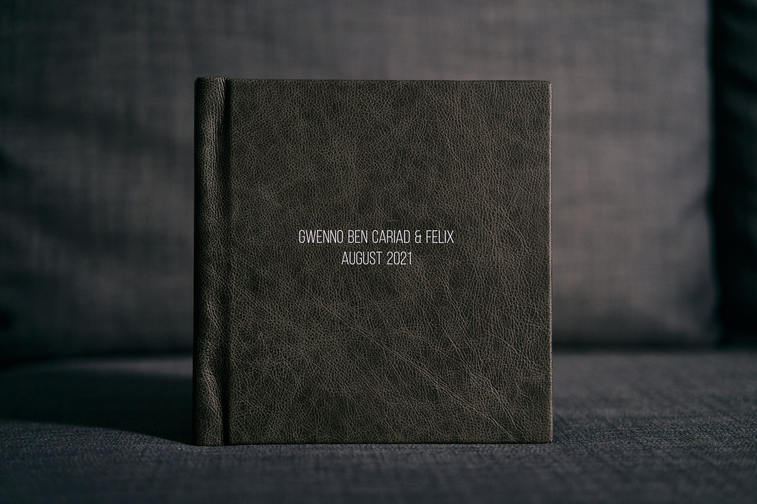 graphite grey luxury leather folio album