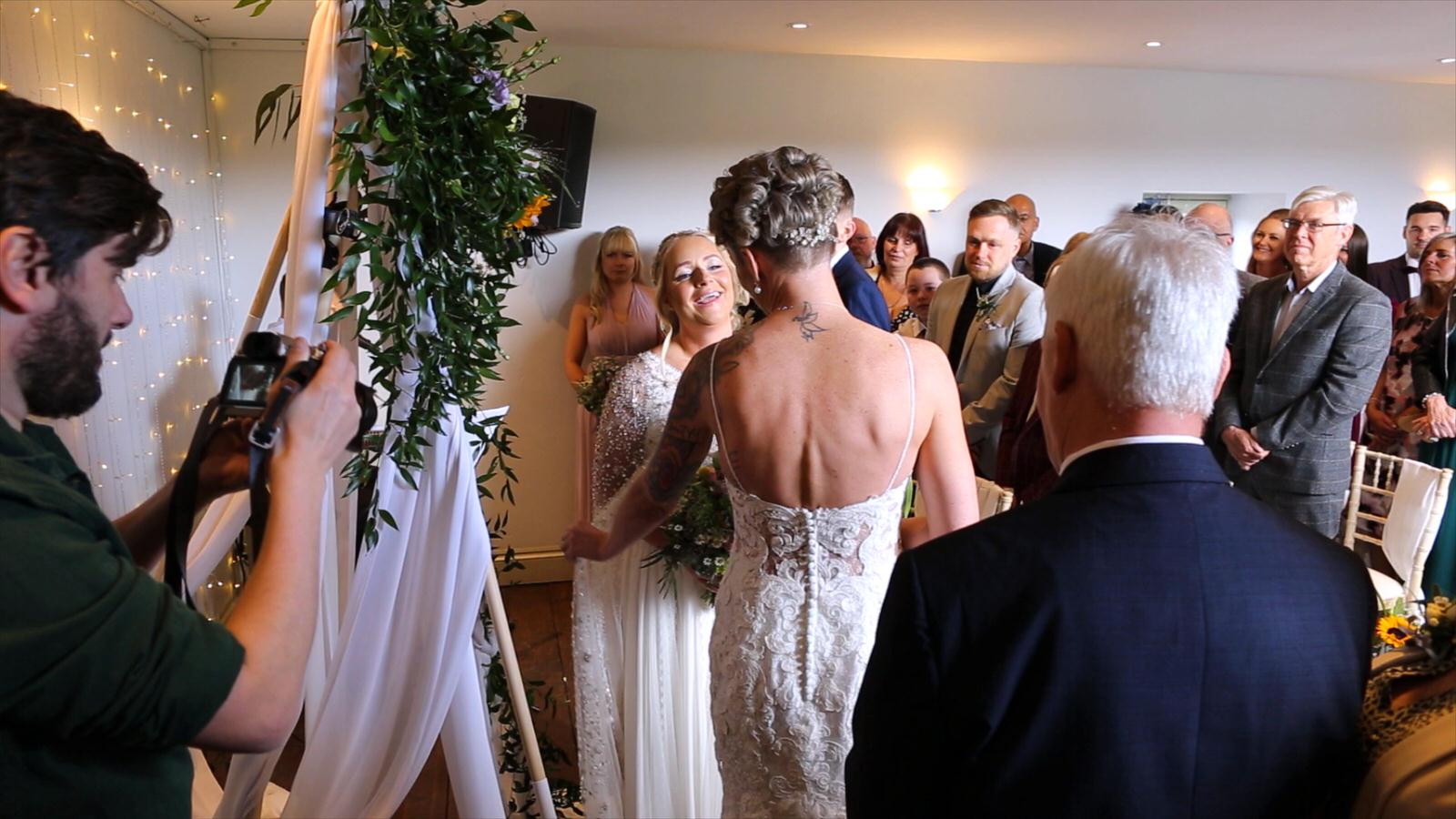 same sex wedding ceremony at Chilli Barn Otley