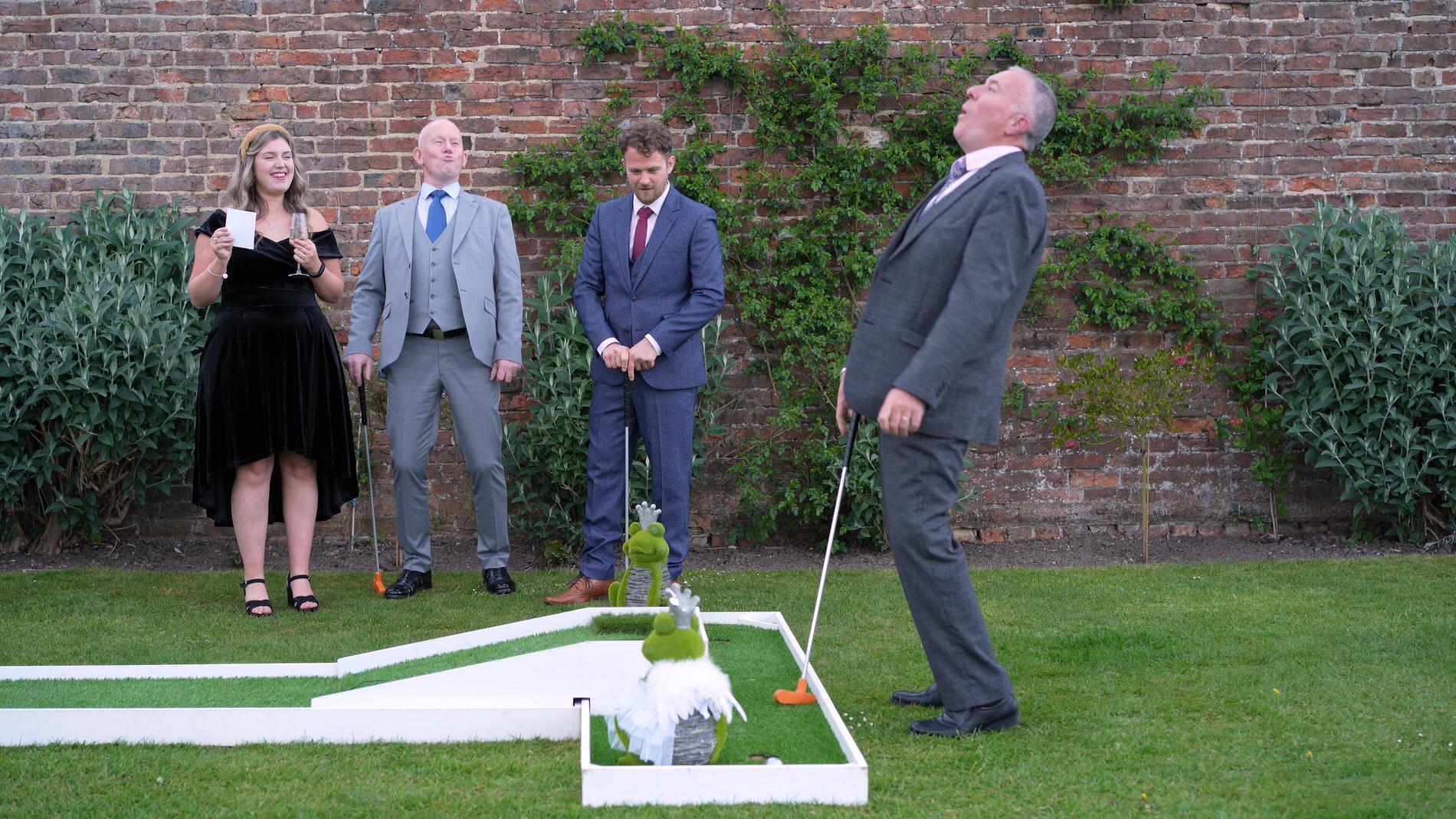 guests enjoy mini golf at Rookery Hall