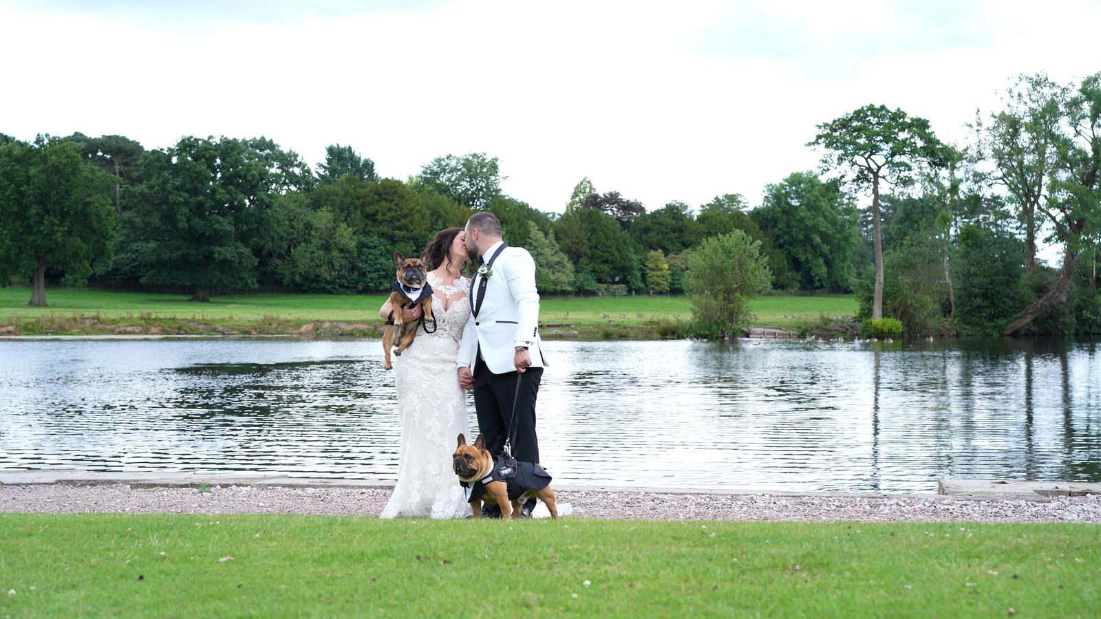 couple pose for Phil Salisbury with dogs at Capesthorne
