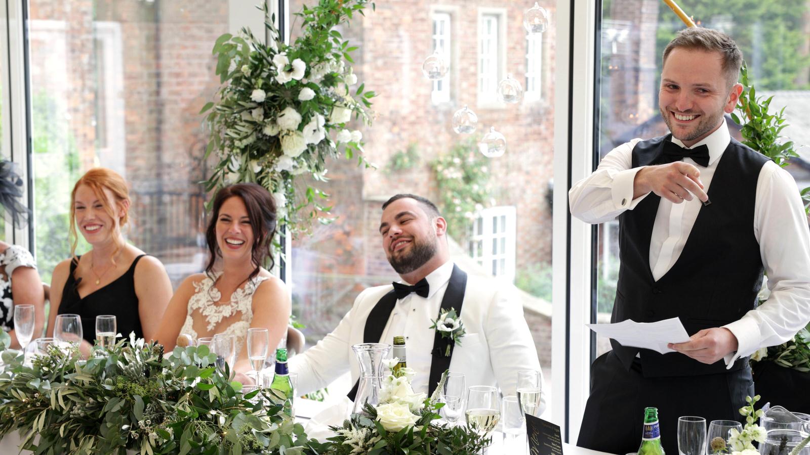 best man embarrasses groom during speech