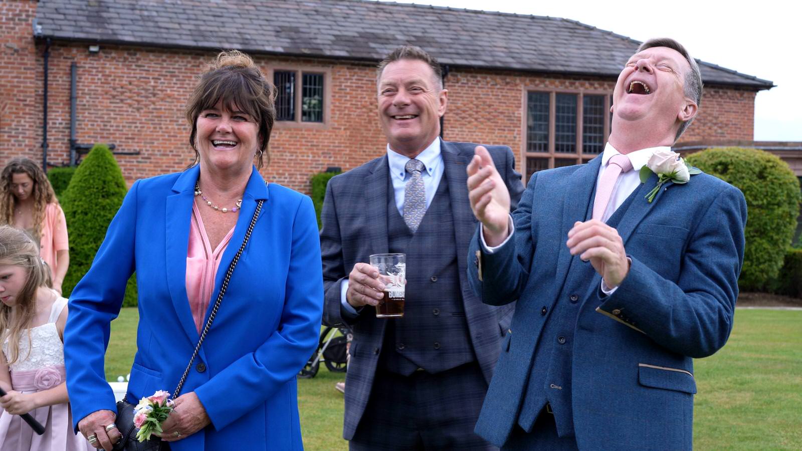 guests laugh at crazy golf