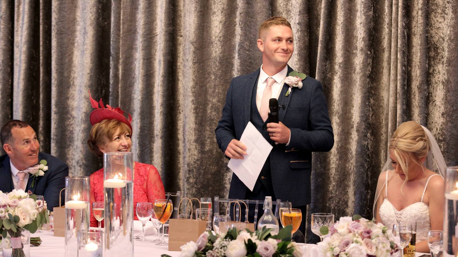 groom prepares for speech