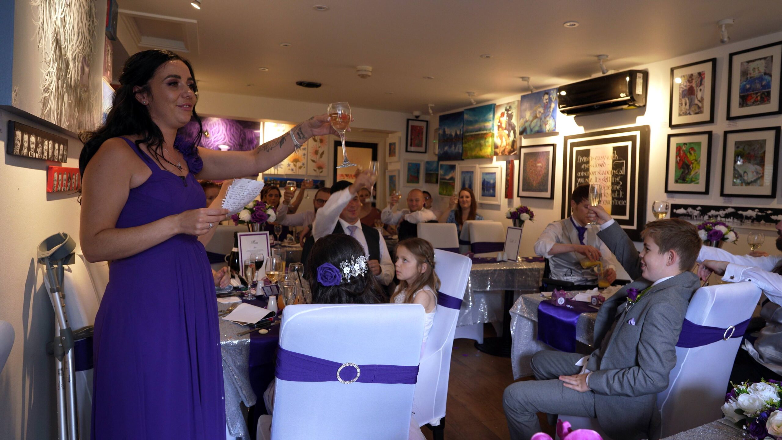 groomsmaid speech during Galleria reception