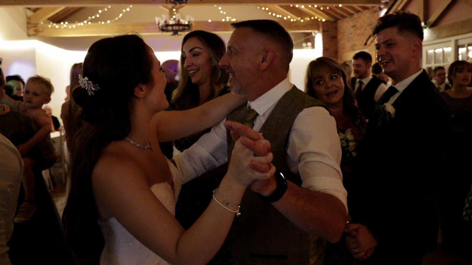 father and daughter sing My Girl at Charnock Farm