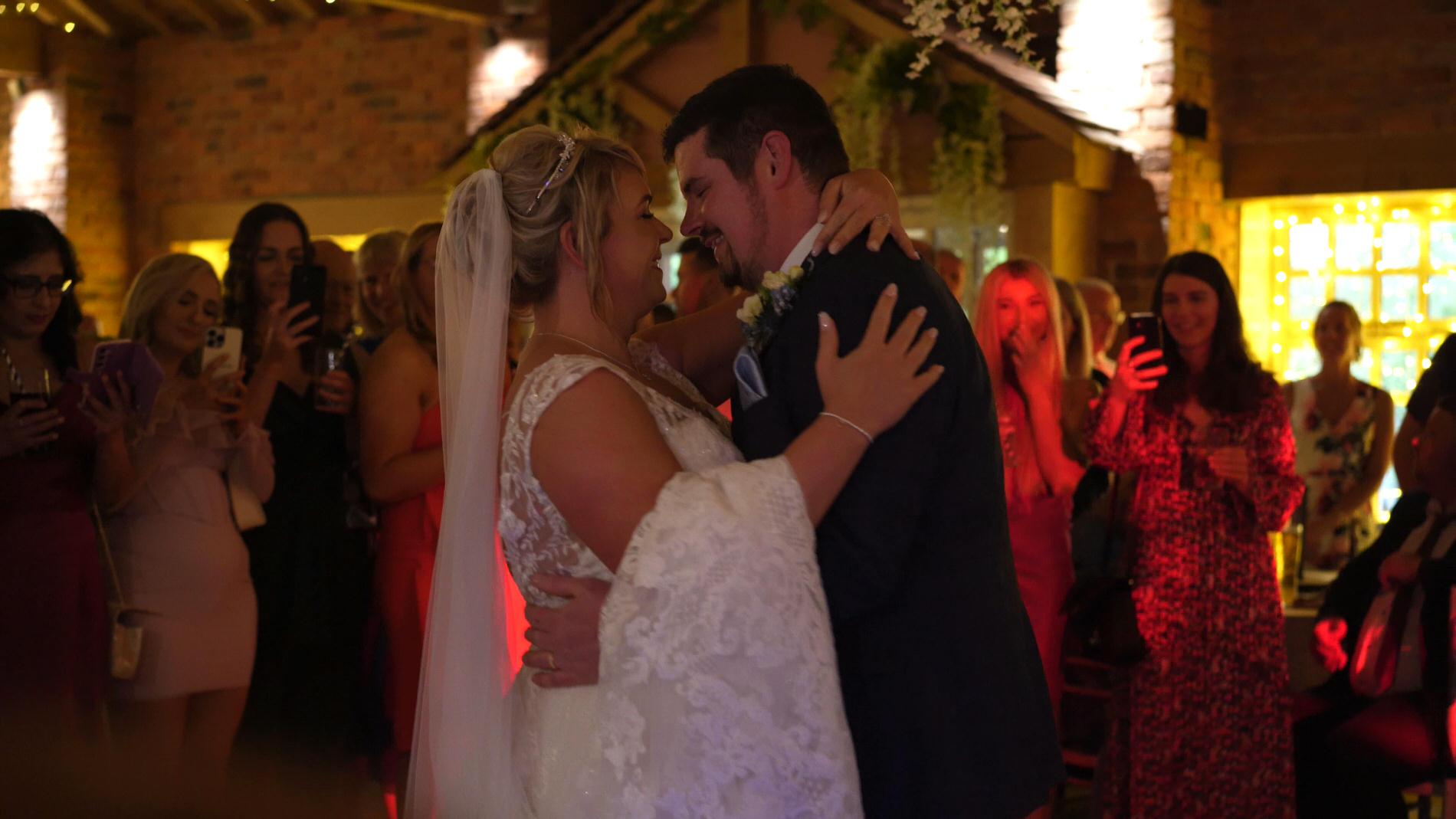 couple dance at Charnock Farm wedding