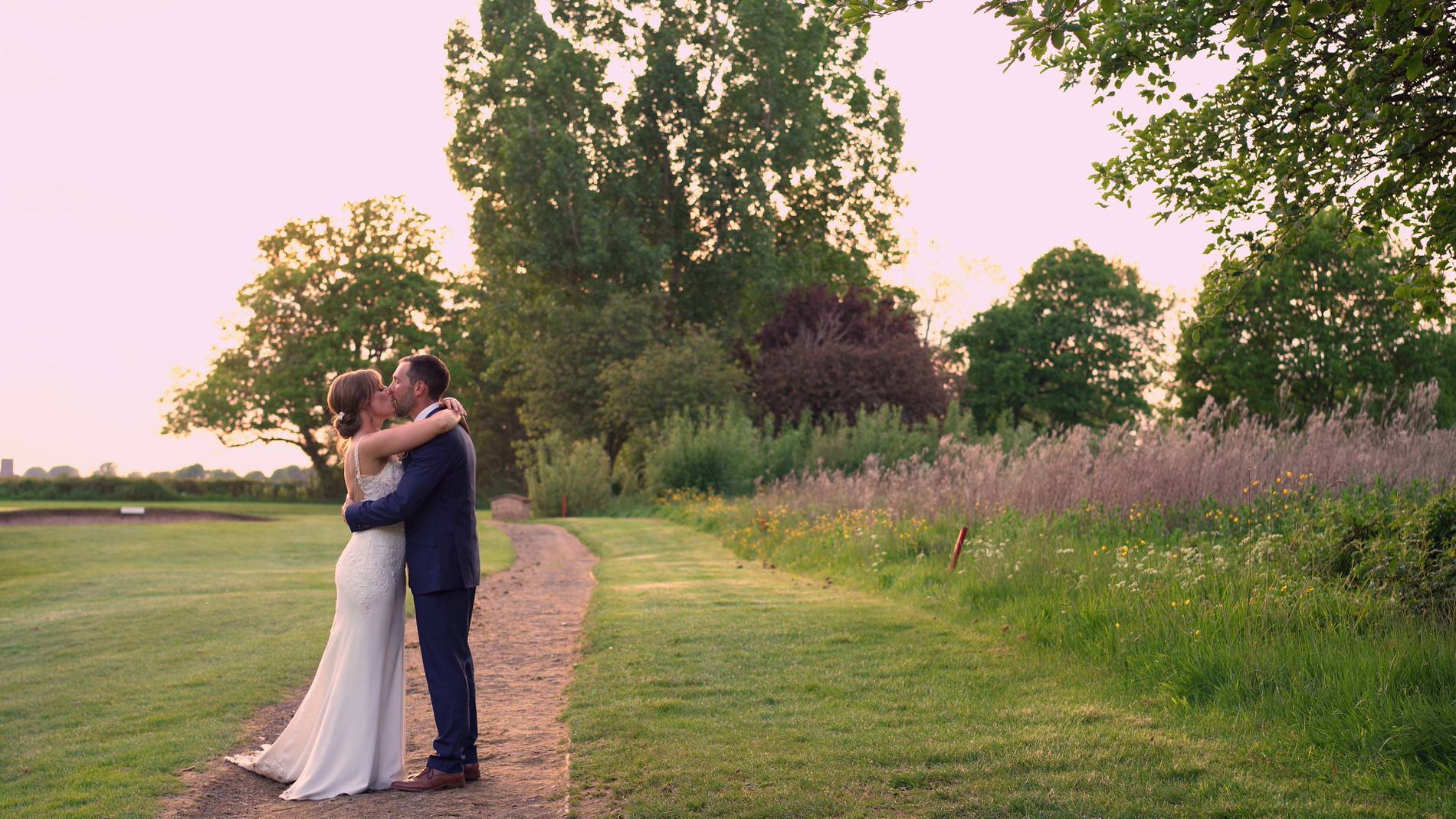 a videography still of a couple at Pryors Hayes Golf Club