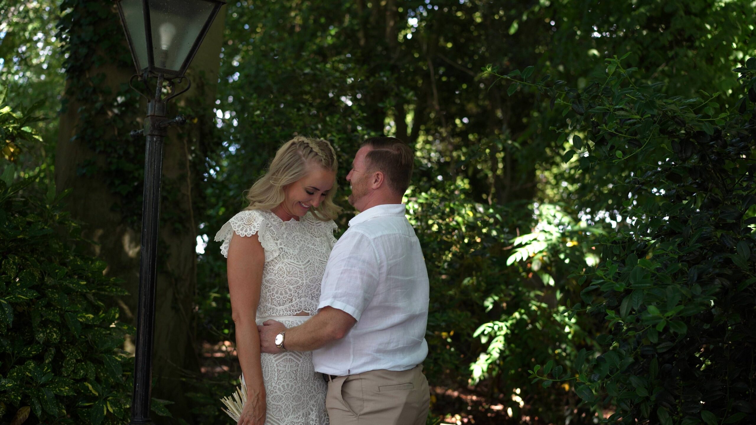 a candid video shot of a couple outside west tower