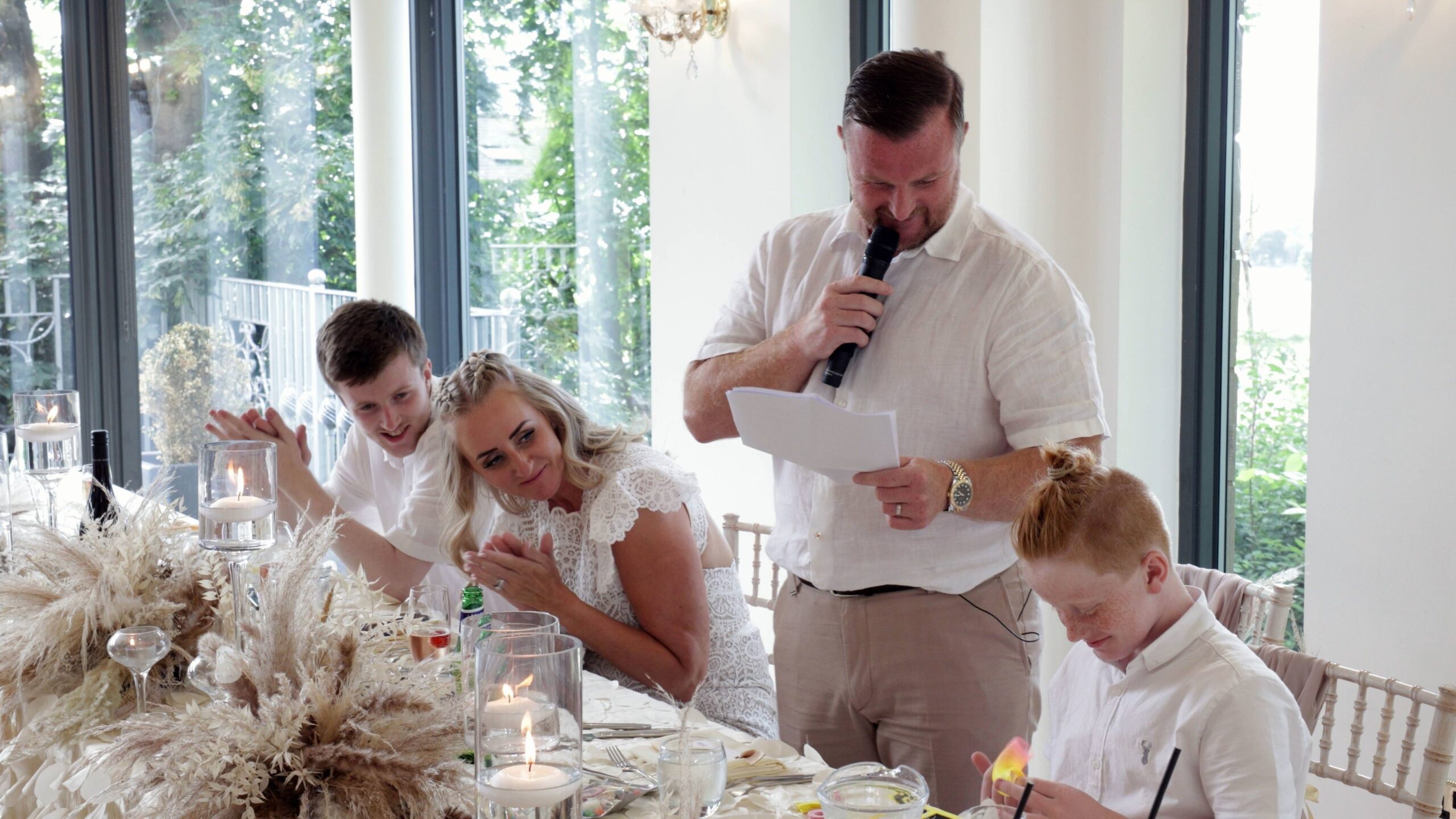 a proud Dad talks about his sons during his grooms speech
