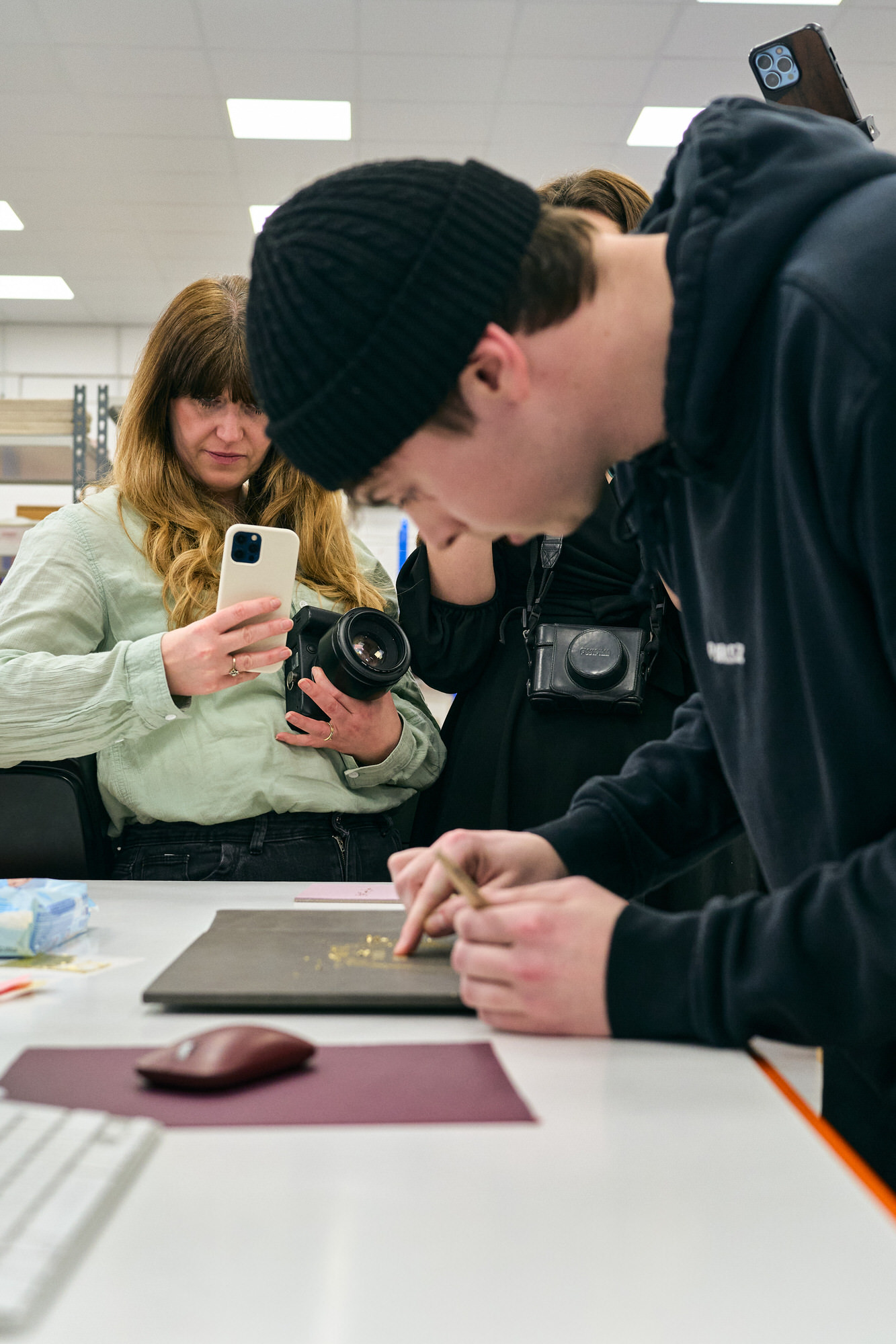 a photographer captures content from a folio album tour in Yorkshire