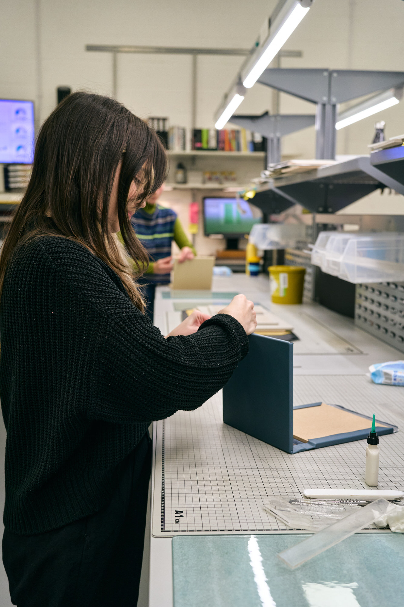 behind the scenes photo of someone creating a photoalbum at Folio Yorkshire