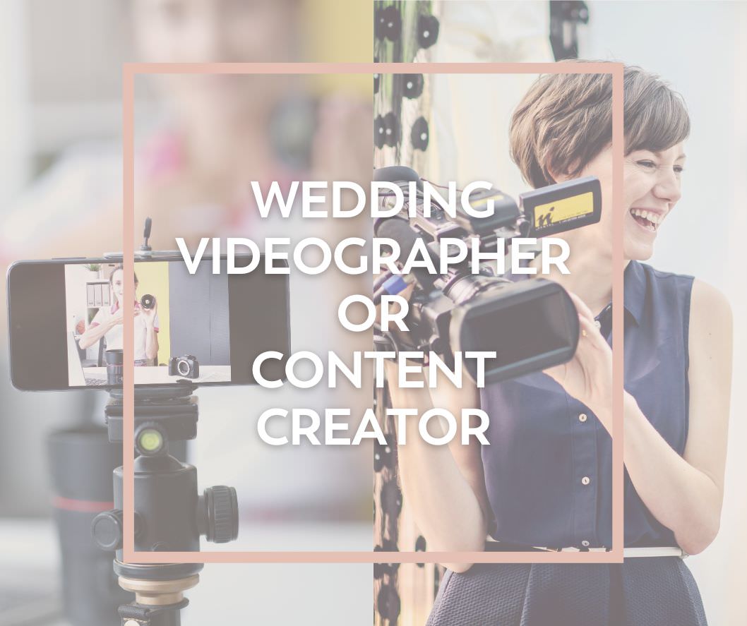 a graphic asking if you should have a wedding videographer or content creator