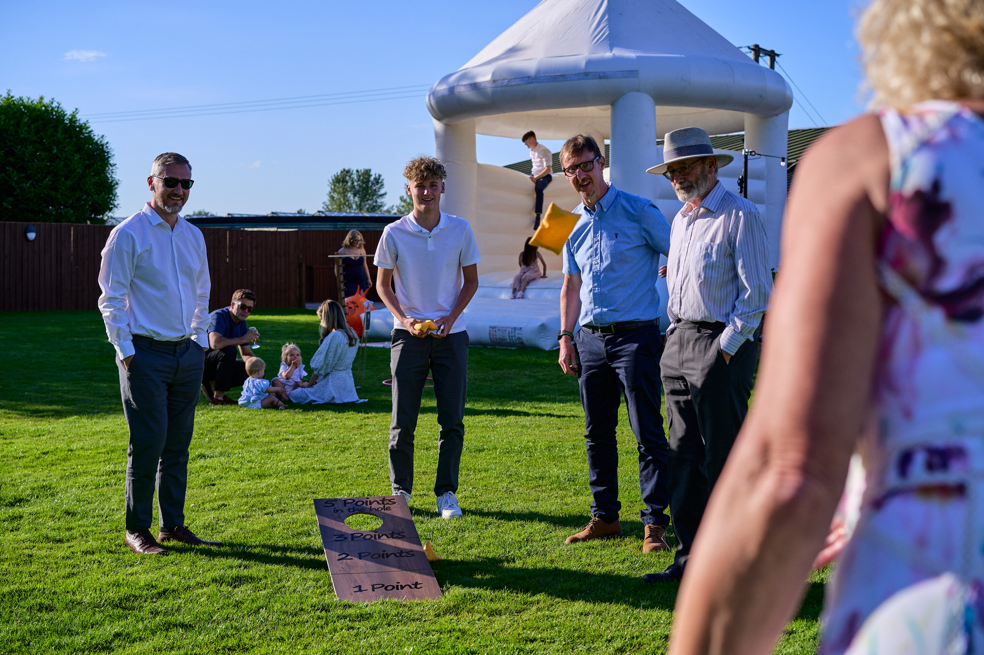 guests have fun on the garden games