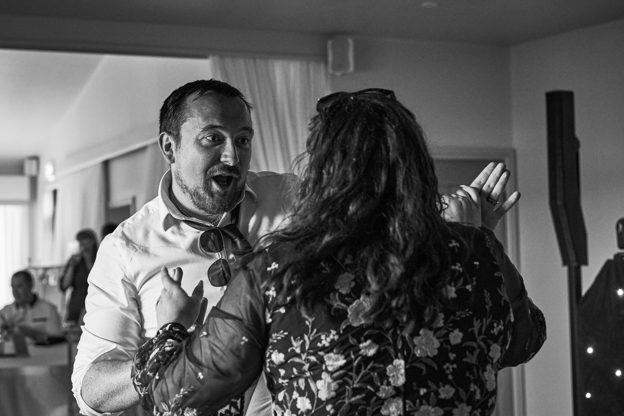 guests dance at a wedding